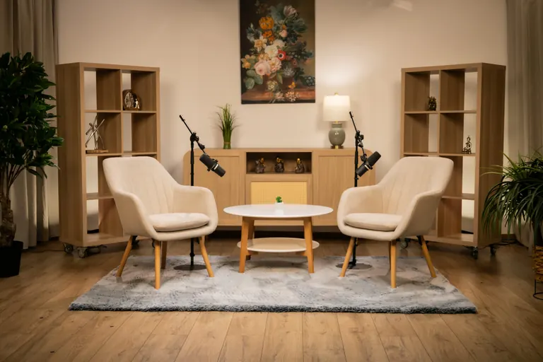 studio podcast București cu setup configurabil modular